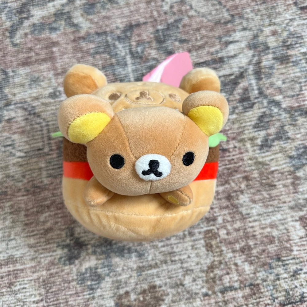 Rilakkuma Burger Plush Toy - Brown and Yellow